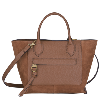 Mailbox sac porté main M Longchamp Cognac