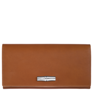 Roseau Luxe Longchamp portefeuille long cognac