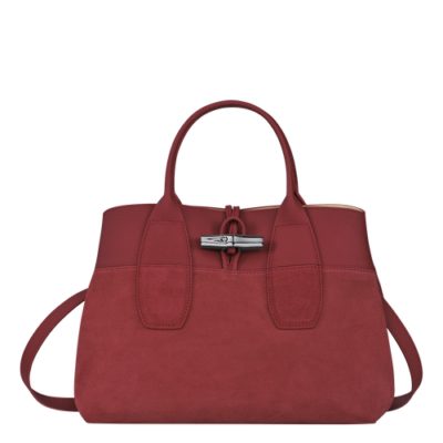 Roseau Soft, Longchamp, sac porté main M Rouge