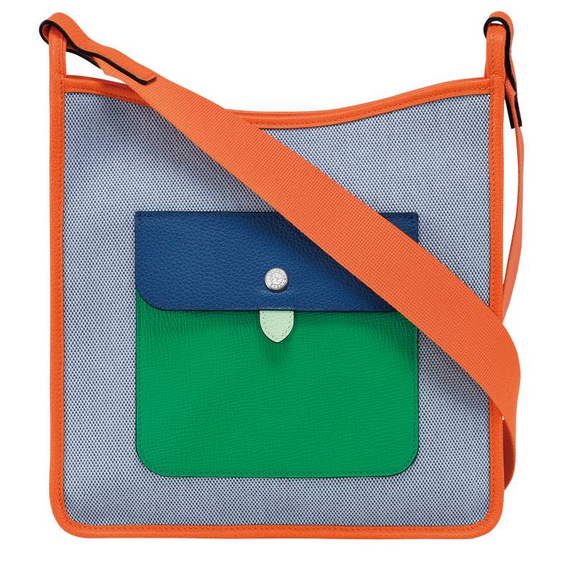 Longchamp -Le Foulonné Riviera sac épaule orange et bleu